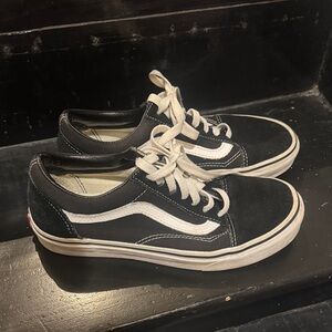 Vans Black and White Low-Top Skate Shoes